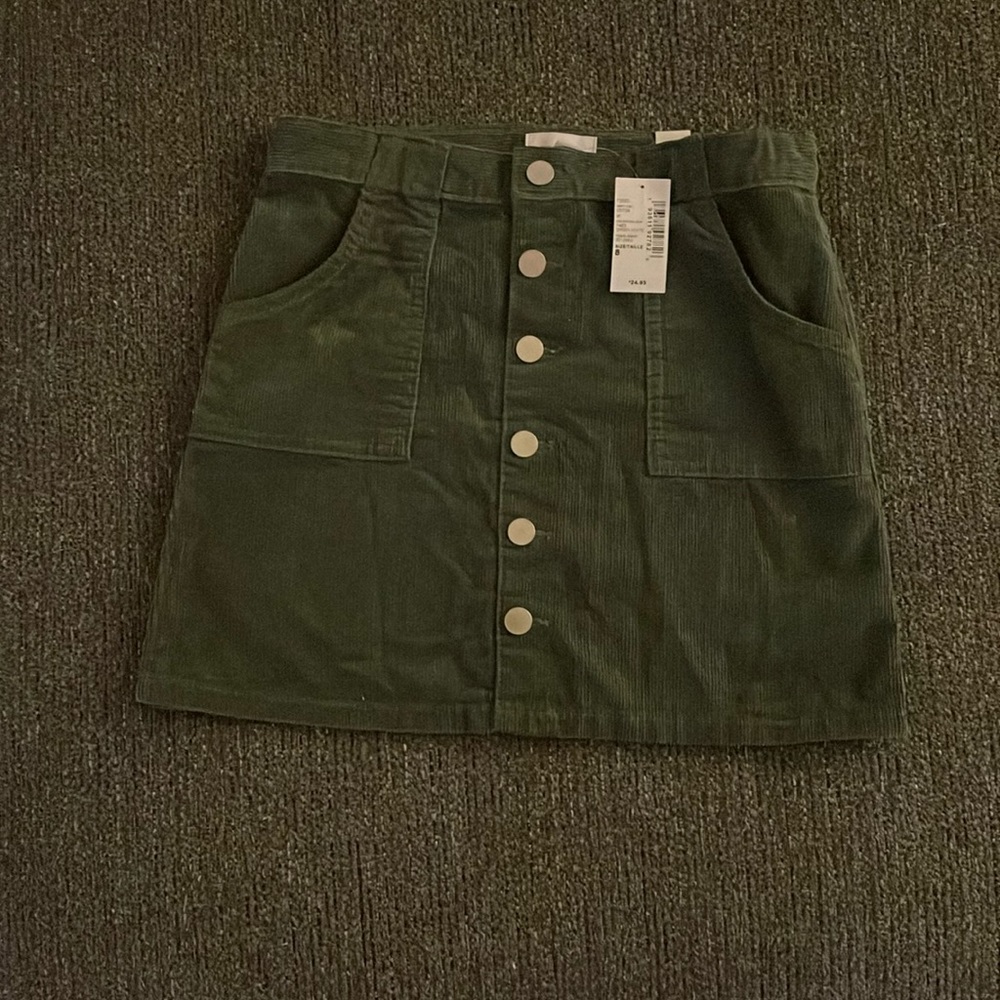 Corduroy olive green skirt